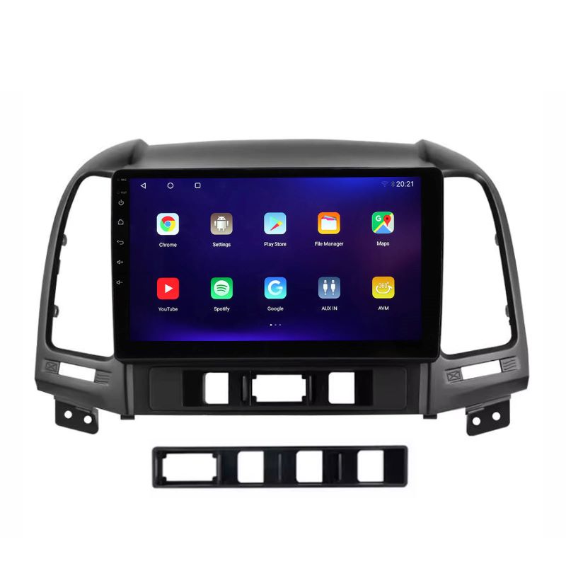 9 inch Android 13 Touchscreen Apple Carplay Android Auto Mirrorlink Bluetooth GPS Navigation For 2006-2012 Hyundai Santa Fe