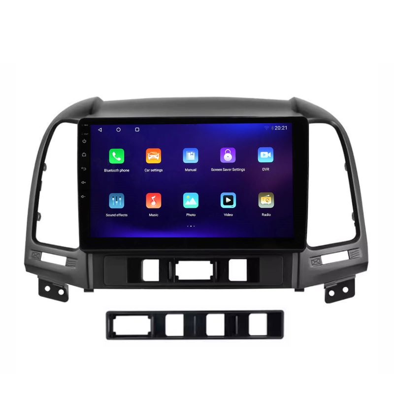9 inch Android 13 Touchscreen Apple Carplay Android Auto Mirrorlink Bluetooth GPS Navigation For 2006-2012 Hyundai Santa Fe
