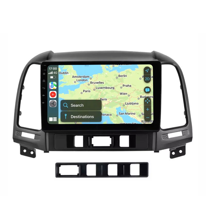 9 inch Android 13 Touchscreen Apple Carplay Android Auto Mirrorlink Bluetooth GPS Navigation For 2006-2012 Hyundai Santa Fe