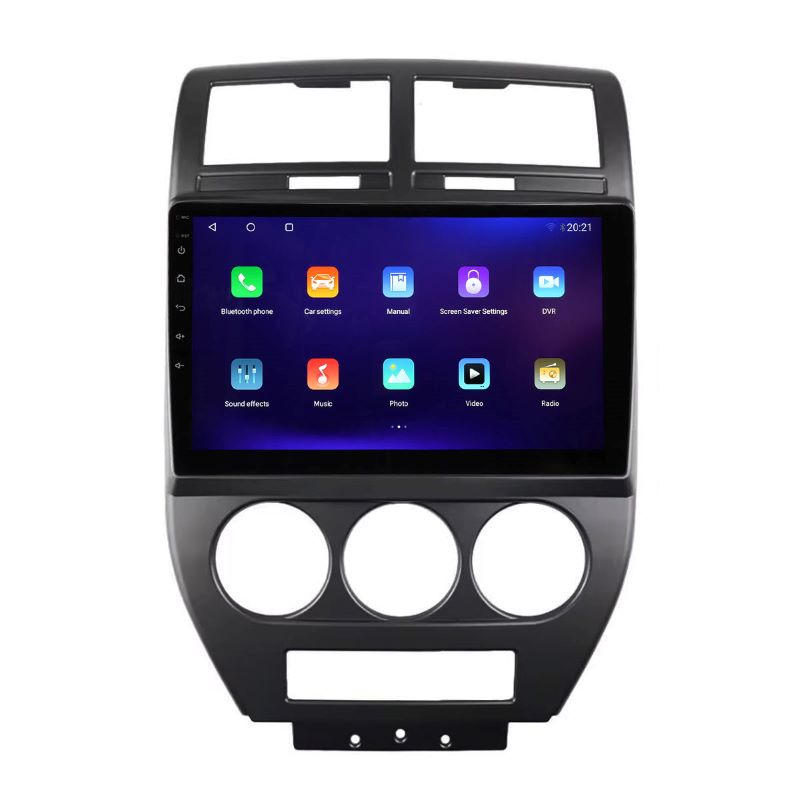 10 inch Touchscreen Android 13 Qualcomm Car Radio Apple Carplay Android Auto Mirrorlink GPS Navigation For 2007-2009 Jeep Compass