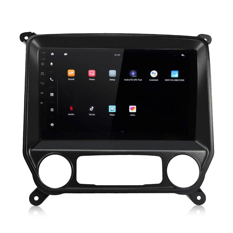 10 inch Touchscreen Android 13 Qualcomm Car Radio Apple Carplay Android Auto Mirrorlink GPS Navigation For 2014-2019 Chevrolet Silverado GMC Sierra