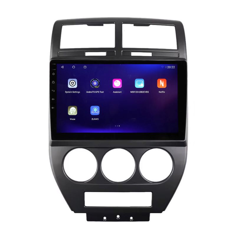 10 inch Touchscreen Android 13 Qualcomm Car Radio Apple Carplay Android Auto Mirrorlink GPS Navigation For 2007-2009 Jeep Compass