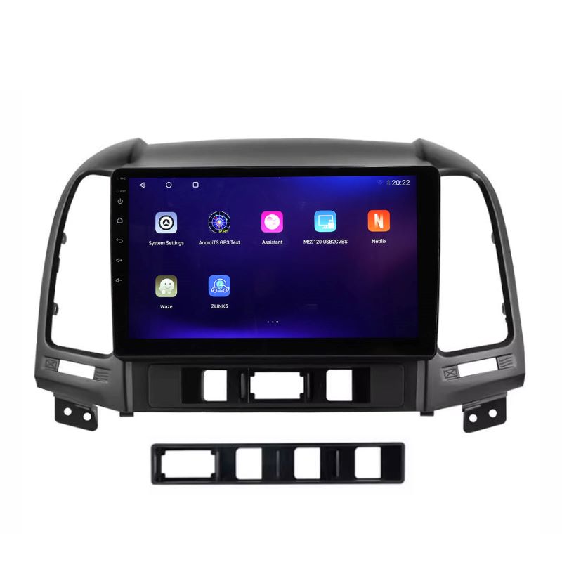 9 inch Android 13 Touchscreen Apple Carplay Android Auto Mirrorlink Bluetooth GPS Navigation For 2006-2012 Hyundai Santa Fe